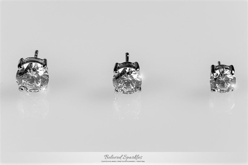 Haley 5mm Round CZ Gold Stud Earrings | 0.5ct | Sterling Silver