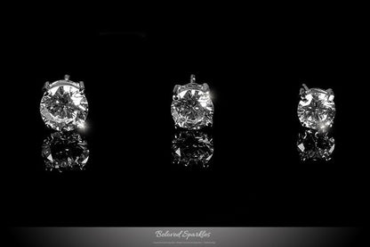 Haley 6mm Round CZ Gold Stud Earrings  | 0.9ct | Sterling Silver