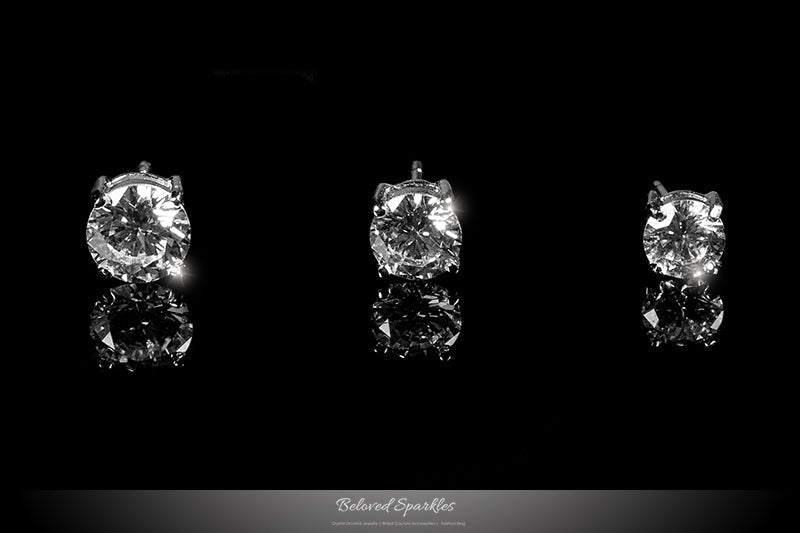 Haley 5mm Round CZ Gold Stud Earrings | 0.5ct | Sterling Silver