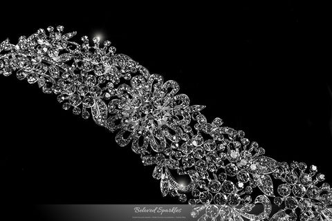 Faye Flower Draping Hair Comb | Crystal - Beloved Sparkles