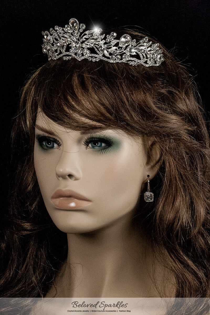 Sabella Victorian Art Deco Silver Tiara | Swarovski Crystal - Beloved Sparkles
 - 3