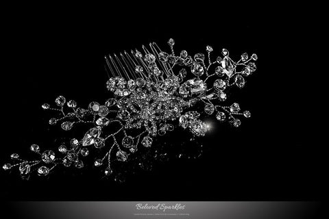 Sisley Garden Flower Leaves Hair Comb | Swarovski Crystal - Beloved Sparkles
 - 3