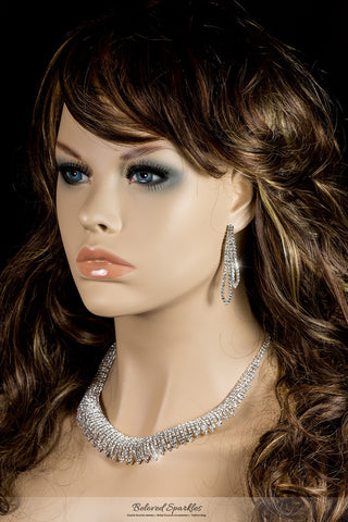 Docia Elegant Rhinestone Choker Necklace Set | Crystal - Beloved Sparkles
