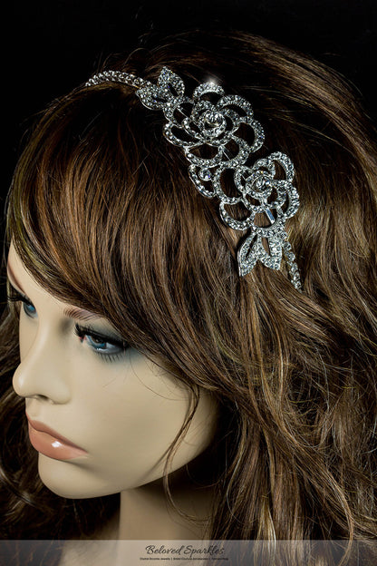 Francine Double Flower Headband | Swarovski Crystal - Beloved Sparkles