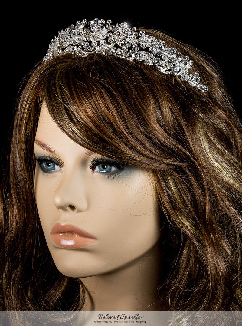 Leda Cluster Statement Silver Tiara | Swarovski Crystal - Beloved Sparkles
 - 3