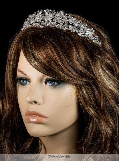 Leda Cluster Statement Silver Tiara | Swarovski Crystal - Beloved Sparkles
 - 3