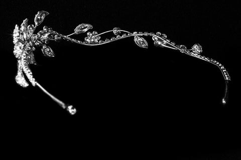 Hermilla Flower Cluster Silver Headband | Swarovski Crystal - Beloved Sparkles
 - 3