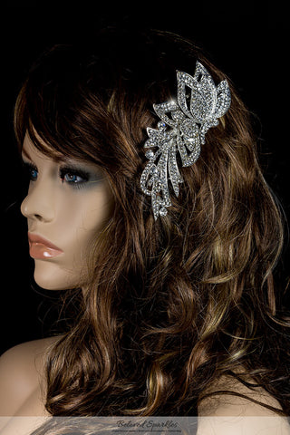 Brook Art Deco Ribbon Hair Comb | Crystal - Beloved Sparkles