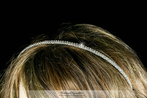 Celes-2 Two Rows Rhinestone Headband | Rhinestone - Beloved Sparkles
 - 3