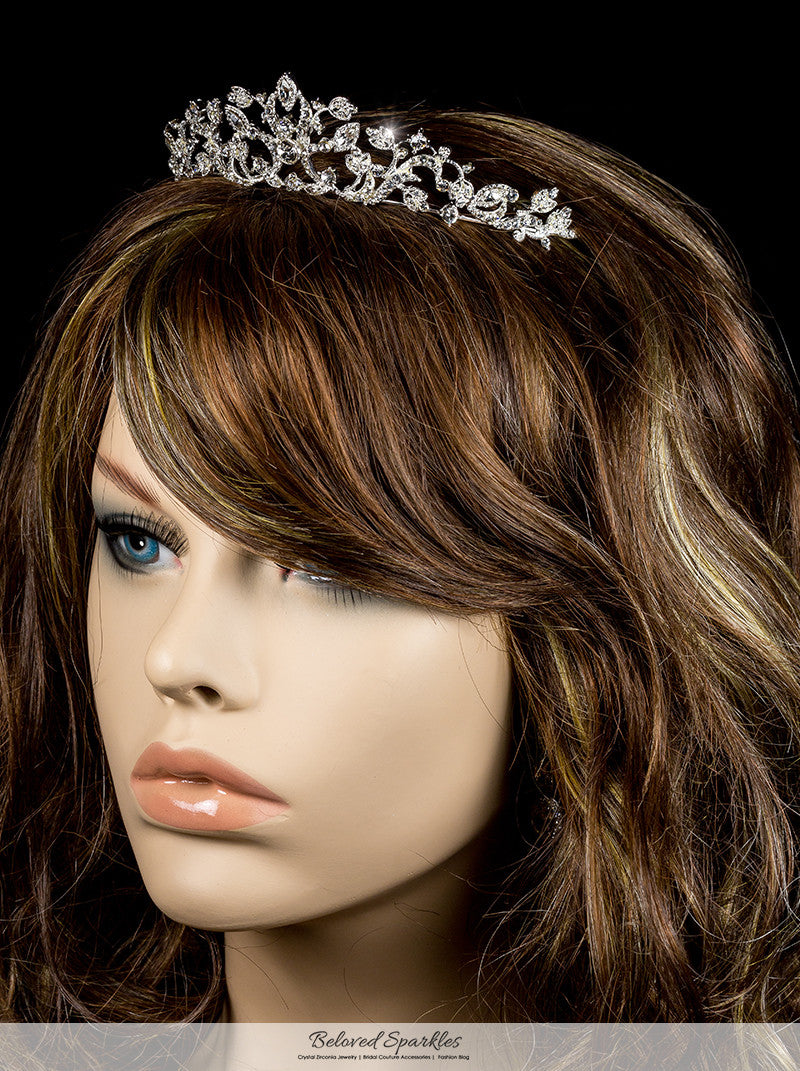 Nedda Art Deco Filigree Silver Tiara | Swarovski Crystal - Beloved Sparkles
 - 3