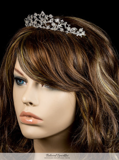 Nedda Art Deco Filigree Silver Tiara | Swarovski Crystal - Beloved Sparkles
 - 3