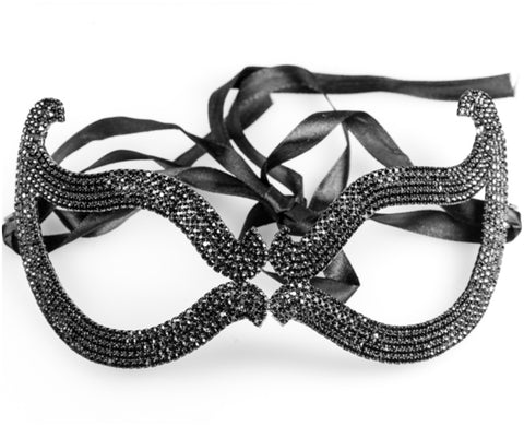Bijou Romantic Cat Eye Crystal Masquerade Mask | Black | Crystal - Beloved Sparkles
 - 3