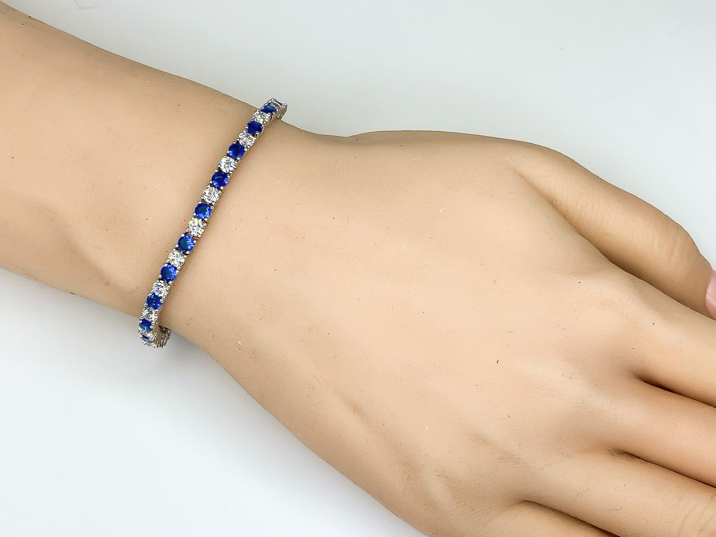 Cassidy 3mm Sapphire Round Tennis Bracelet - 7in | 10ct