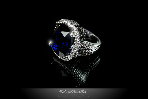 Dalphine Sapphire Cushion CZ Cocktail Ring | 22ct