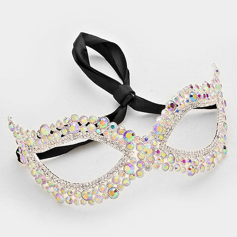 Darva Circle Cluster Modern Masquerade Mask | Crystal - Beloved Sparkles
 - 3