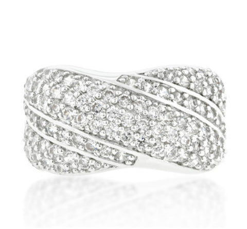 Flair Cluster Fashion Pave Wide Band Ring | 7ct | Cubic Zirconia - Beloved Sparkles
 - 2