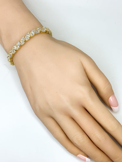 Freya Trillion 18k Gold Tennis Bracelet - 7in | 28ct