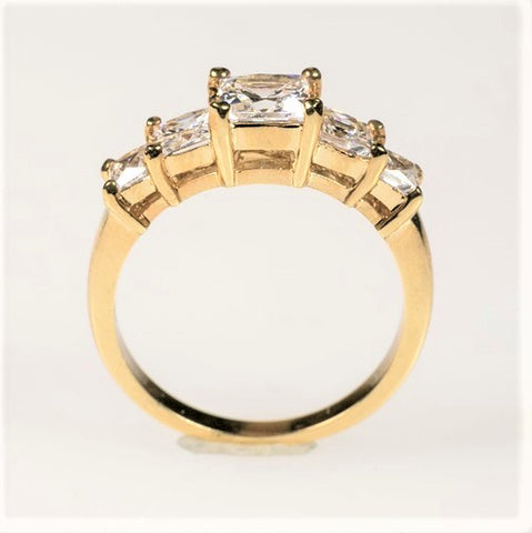 Johanna 5-Stone Princess CZ Anniversary Ring | 2ct