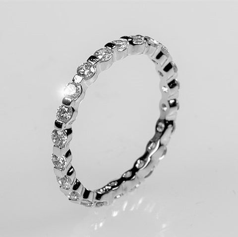 Kessie Round Eternity Stackable Ring | 2ct | Sterling Silver