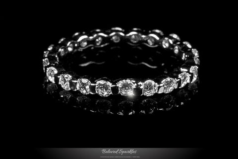 Kessie Round Eternity Stackable Ring | 2ct | Sterling Silver