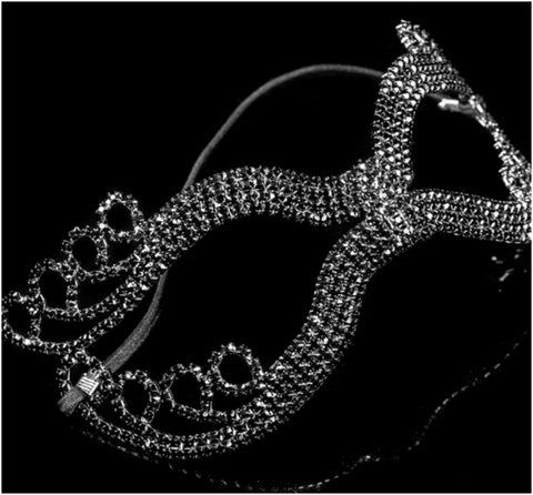 Kinza Crystal Loops Black Masquerade Mask | Black | Crystal - Beloved Sparkles
 - 3