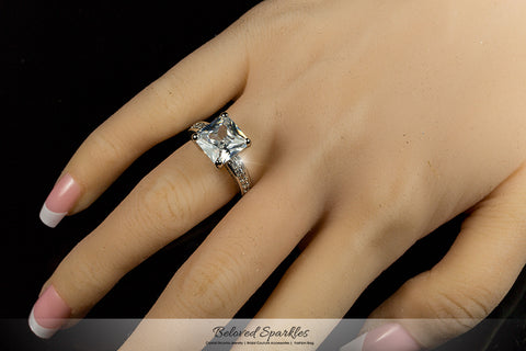 Lindsay 5.6ct Princess Raised Engagement Ring | 6ct