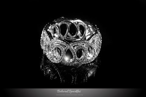 Lia Swirl Cubic Zirconia Silver Eternity Ring | 4ct