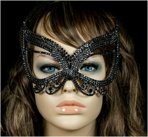 Pirene Exquisite Butterfly Masquerade Mask | Black | Crystal - Beloved Sparkles
 - 3