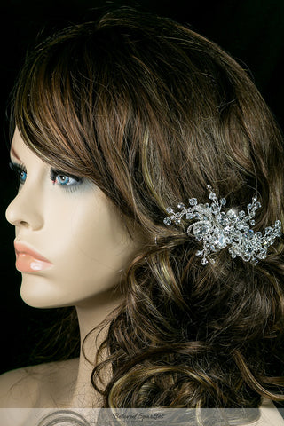Helen Floral Spray Hair Clip | Swarovski Crystal - Beloved Sparkles