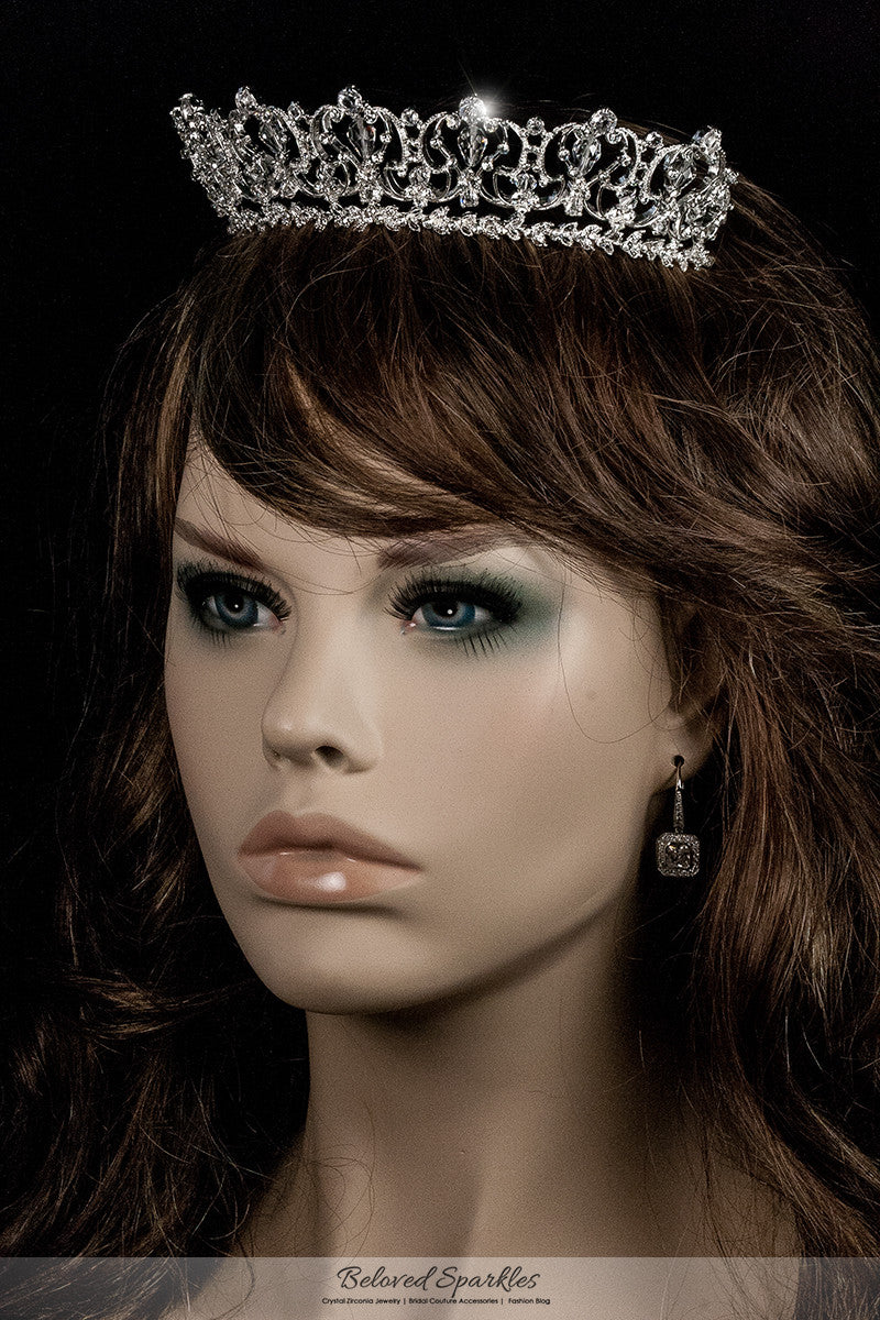 Marissa Vintage Art Deco Silver Tiara | Swarovski Crystal - Beloved Sparkles
 - 3