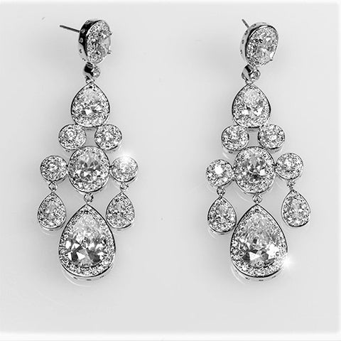 Ariana Clear Chandelier Earrings | 71mm