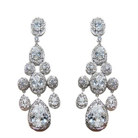 Ariana Clear Chandelier Earrings | 71mm