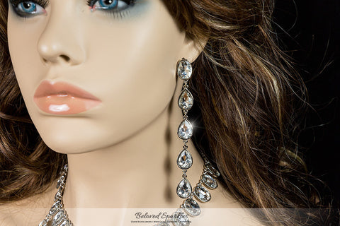 Krista Art Deco Draping Necklace | Crystal - Beloved Sparkles
 - 4