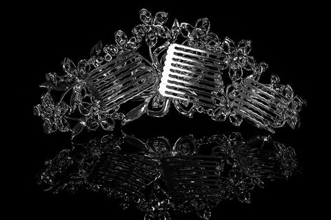 Sheri Vintage Cascade Flower Hair Comb | Crystal - Beloved Sparkles
 - 4