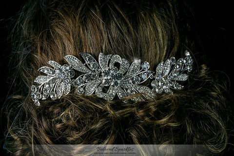 Tracey Ribbon Floral Hair Comb | Crystal - Beloved Sparkles
 - 4