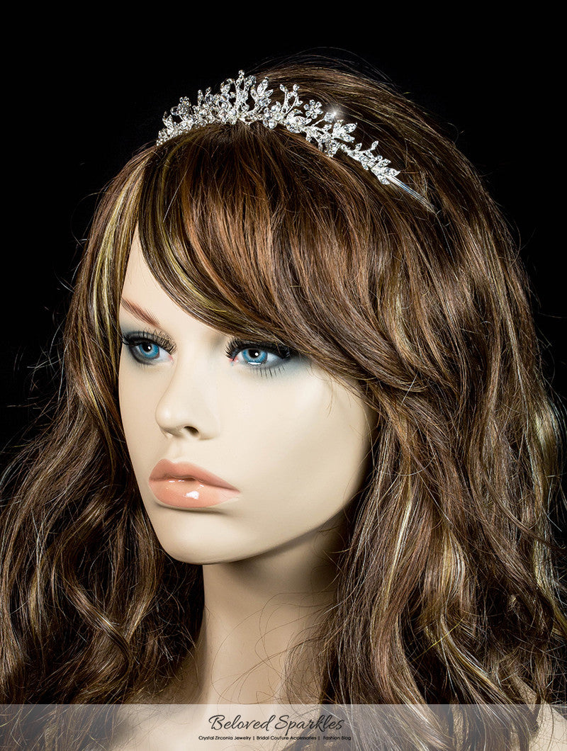 Gretchen Floral Cluster Crystal Tiara | Swarovski Crystal - Beloved Sparkles
 - 4
