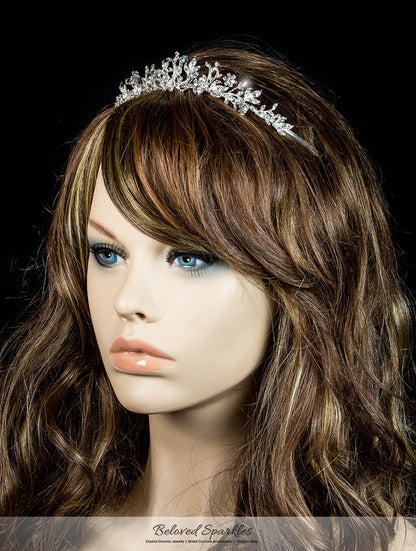 Gretchen Floral Cluster Crystal Tiara | Swarovski Crystal - Beloved Sparkles
 - 4