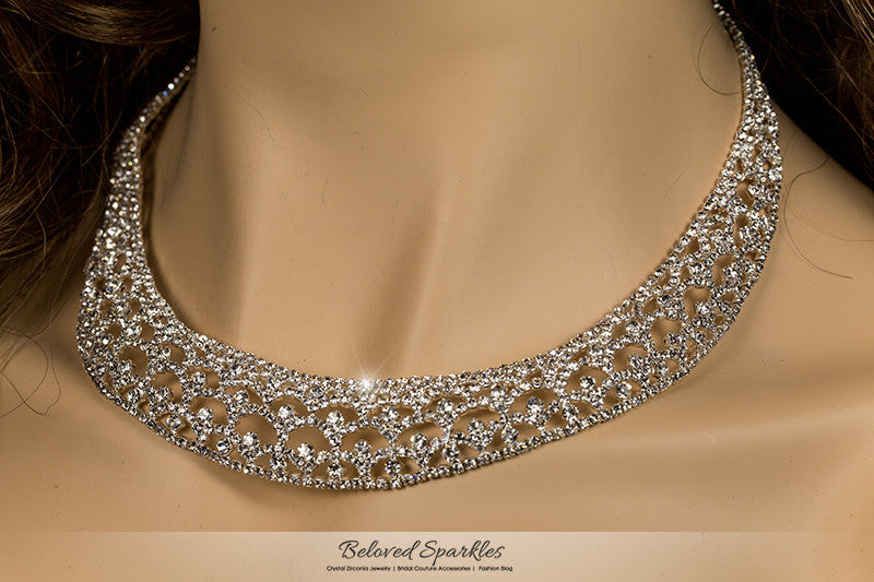 Tyzna Art Deco Arch Necklace Set | Rhinestone - Beloved Sparkles
 - 4
