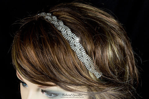 Dicey Rhinestone Twist Braid Stretchable Headband | Rhinestone - Beloved Sparkles
 - 4