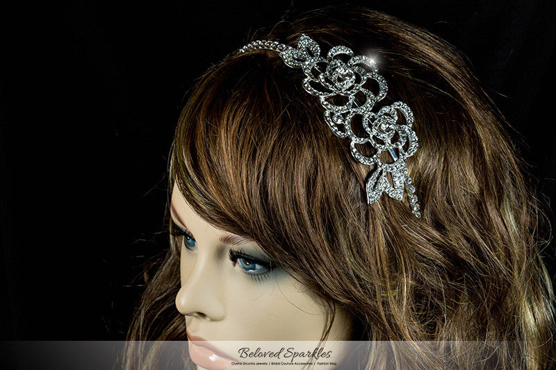 Francine Double Flower Headband | Swarovski Crystal - Beloved Sparkles