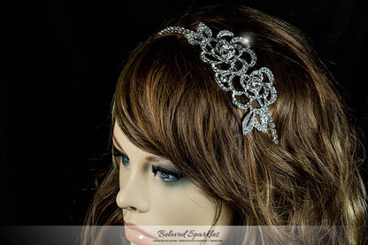 Francine Double Flower Headband | Swarovski Crystal - Beloved Sparkles