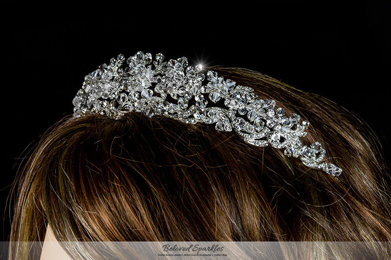 Leda Cluster Statement Silver Tiara | Swarovski Crystal - Beloved Sparkles
 - 4