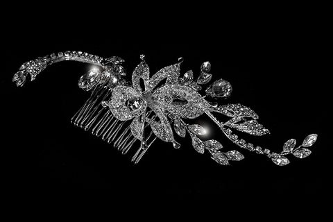 Trina Flower Twine Hair Comb | Swarovski Crystal - Beloved Sparkles
 - 4