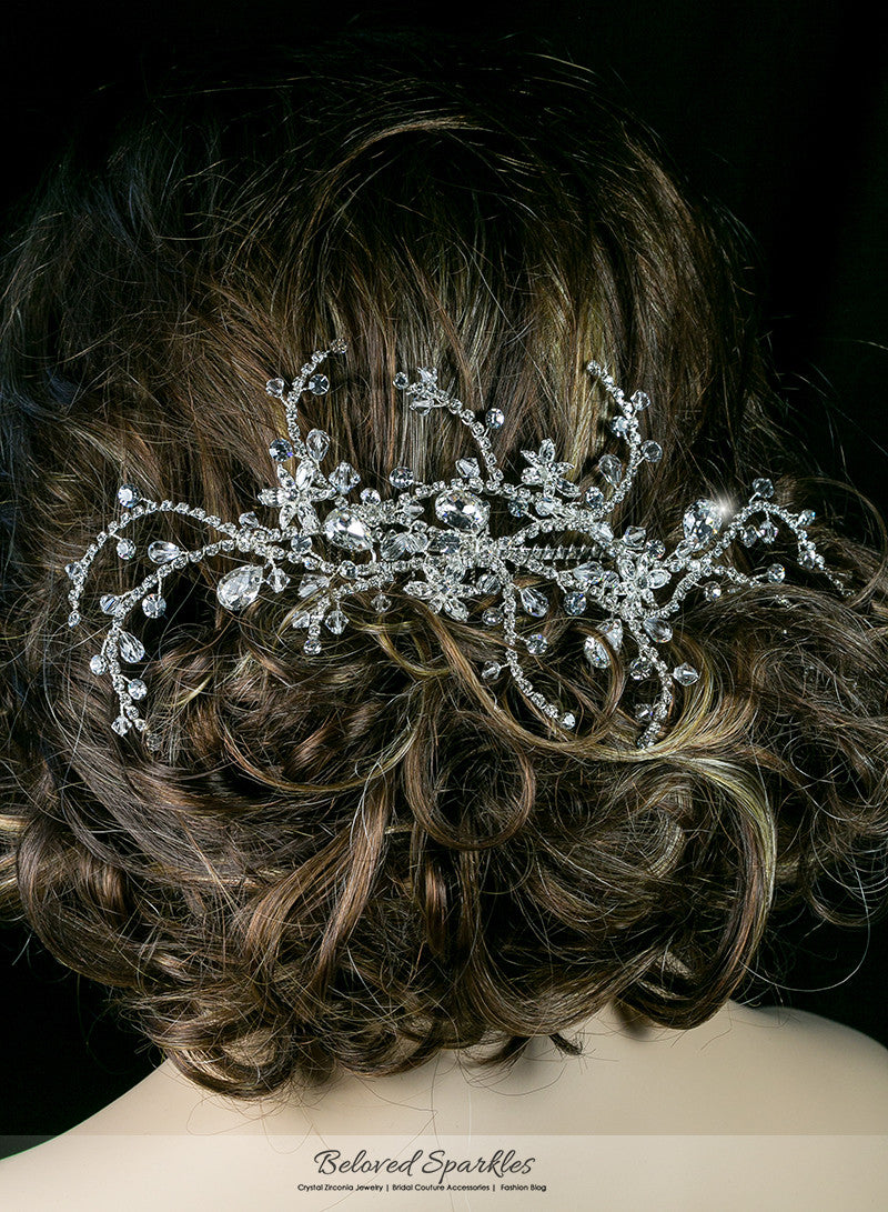 Fidelia Floral Treasures Hair Comb | Swarovski Crystal - Beloved Sparkles