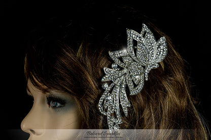 Brook Art Deco Ribbon Hair Comb | Crystal - Beloved Sparkles