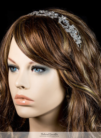 Jorgina Swirl Romance Silver Headband | Swarovski Crystal - Beloved Sparkles
 - 4