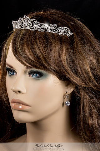 Brianna Romantic Royal Silver Tiara | Swarovski Crystal - Beloved Sparkles
 - 4