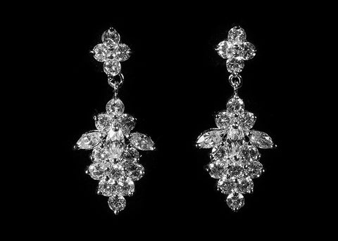 Nichelle Marquise Cluster Statement Necklace Set | Cubic Zirconia - Beloved Sparkles
 - 3
