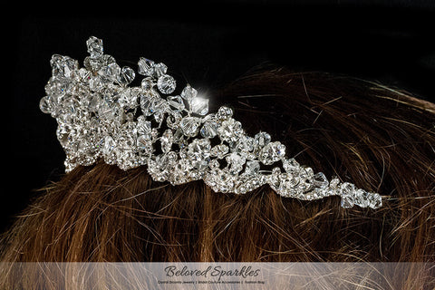 Madison Garden Cluster Silver Tiara | Swarovski Crystal - Beloved Sparkles
 - 4