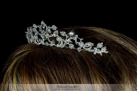Nedda Art Deco Filigree Silver Tiara | Swarovski Crystal - Beloved Sparkles
 - 4